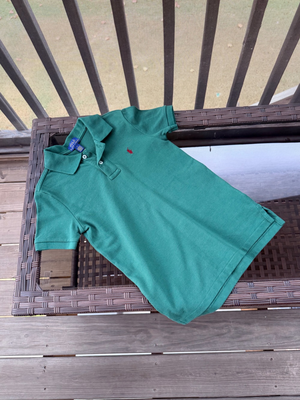 Ralph Lauren Polo Classic Fit Kids Polo Shirt - Green Size 7